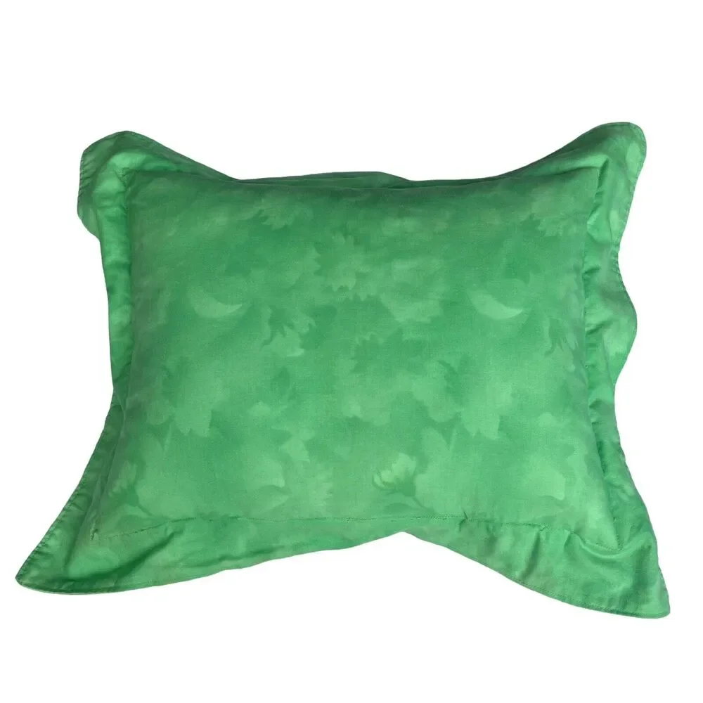 Vtg Quilted Batik Floral Throw Pillow 20” Appliqué Lily Cottagecore Botanical